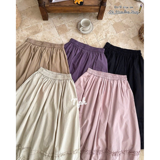 Quần thô dáng baggy thụng ống dúm bèo cạp chun #8618