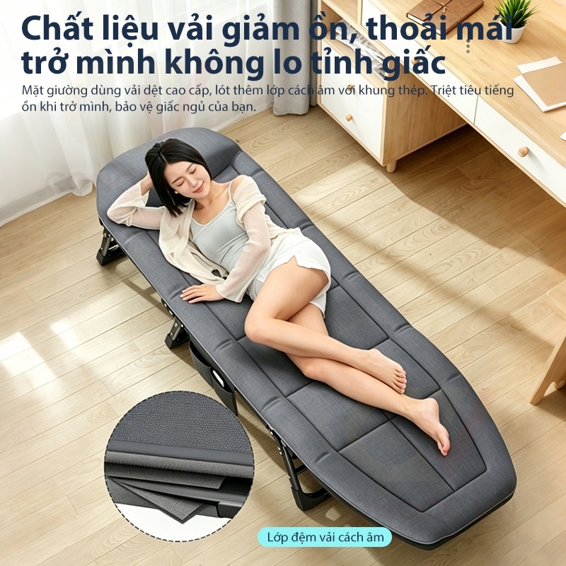 CONOCO Giường xếp văn phòng ghế ngủ trưa có nệm dày êm ái chịu tải 160kg 1m8