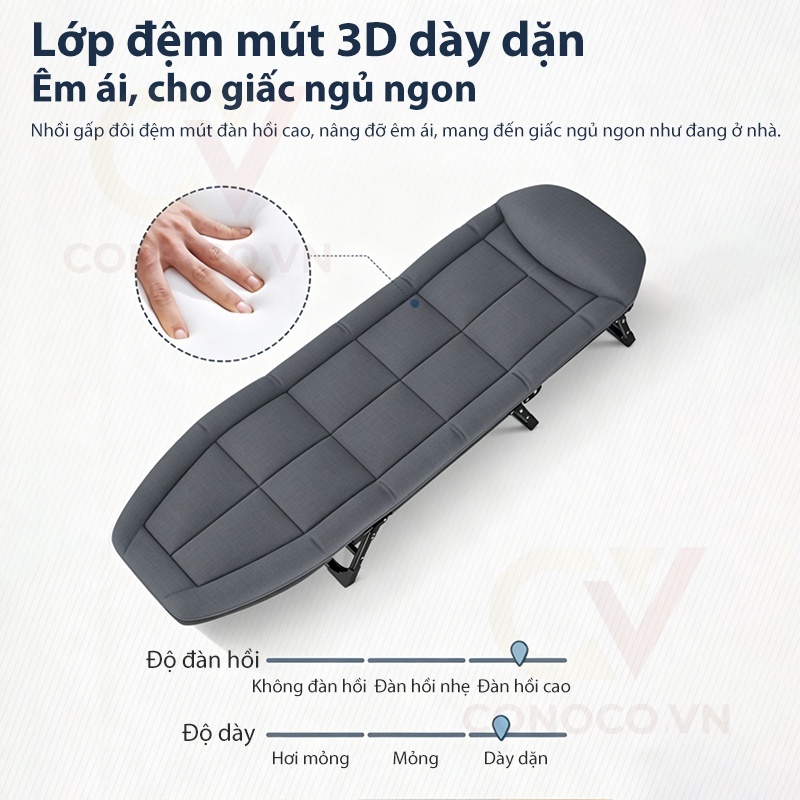 CONOCO Giường xếp văn phòng ghế ngủ trưa có nệm dày êm ái chịu tải 160kg 1m8