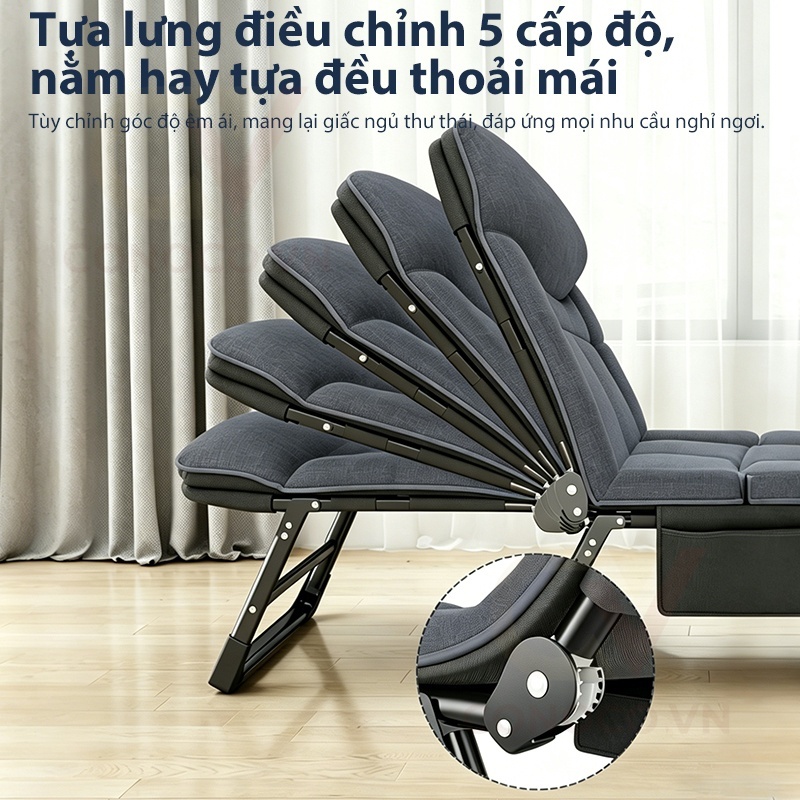 CONOCO Giường xếp văn phòng ghế ngủ trưa có nệm dày êm ái chịu tải 160kg 1m8