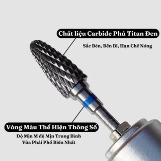 Tổng Hợp Các Đầu Mài Carbide TITAN ĐEN Từ Mài Phá Đến Siêu Phá | Đầu Mài Gel, Bột, Móng Giả Chuẩn Mỹ Cao Cấp Nail666