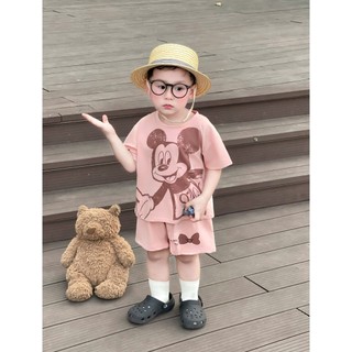 Bộ Đồ Bé Trai Cotton Mềm Mát, Áo Thun In Hình + Quần Short 8-16kg,Bộ Quần Áo Bé Trai Mùa Hè A15