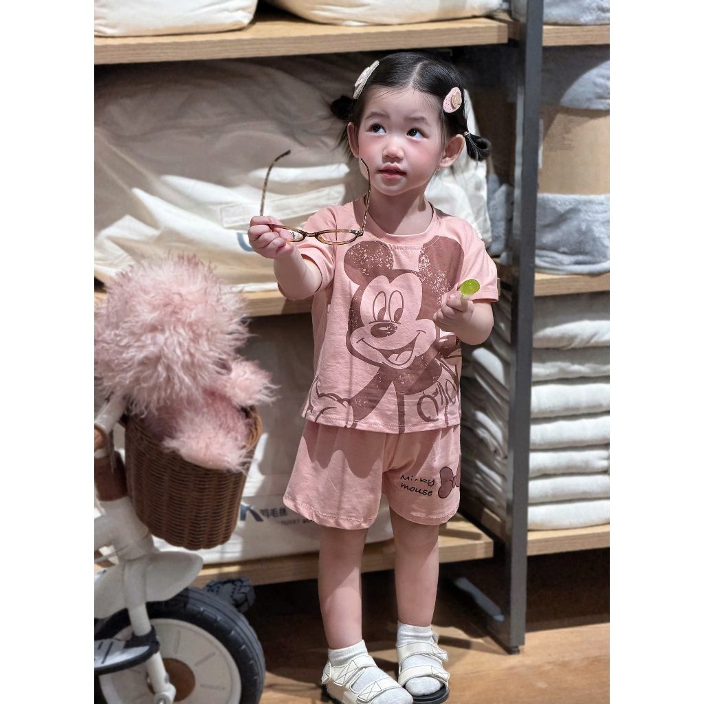 Set Đồ Bé Trai Áo Thun In Hình + Quần Short Cotton Mềm Mát, Bộ Quần Áo Bé Trai Mùa Hè 8-16kg  A15