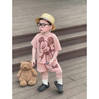 Bộ Đồ Bé Trai Cotton Mềm Mát, Áo Thun In Hình + Quần Short 8-16kg,Bộ Quần Áo Bé Trai Mùa Hè A15