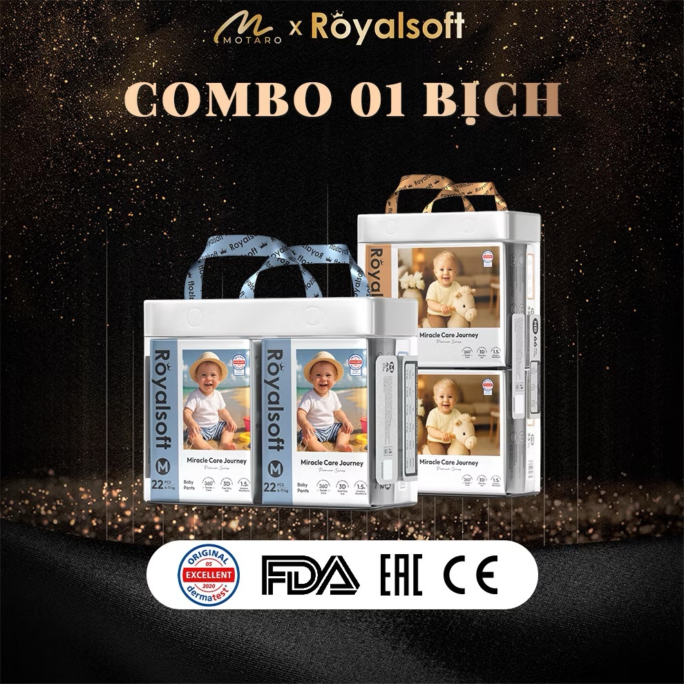 Tã Bỉm Royal Soft Chính Hãng Siêu Mềm Dịu Nhẹ Thấm Hút Tốt Cho Bé Đủ Size