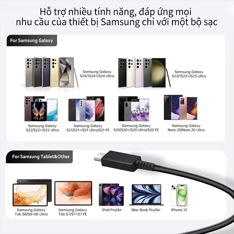 Sạc nhanh 45w Type C tương thích với Samsung dây sạc nhanh type c AGV bảo hành 6 tháng