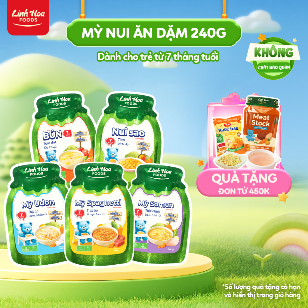 [7m+] Combo 15 Gói Mỳ - Súp Ăn Dặm (Spaghetti, Somen, Udon, Súp Gà, Súp Tôm..) Không Gia Vị