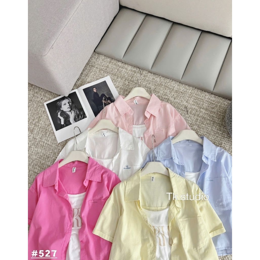 [𝑯𝒂 𝑨𝒏𝒉] Set Áo Sơ Mi Cộc Tăm Túi Chữ QCL1