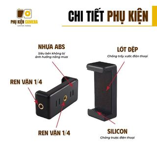 Giá Đỡ Kẹp Điện Thoại Cho Chân Máy Tripod Ren 1/4 - Đầu Kẹp Giữ Điện Thoại Quay Phim Chụp Ảnh Cao Cấp Chống Trượt
