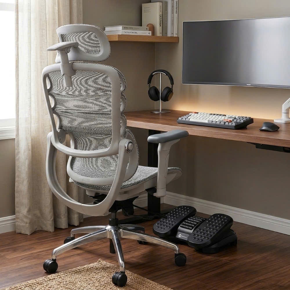 Ghế Công Thái Học Manson Foris Thiết Kế Đỡ Lưng Bionic Spine, Ngả Sâu 147 Độ, Tay 5D, BH 5 Năm - Tặng Kèm Kê Chân Lumi