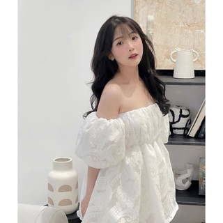 ÁO TRỄ VAI BABYDOLL TAY PHỒNG FOREVER PRETTY TOP TI NGOAN