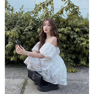 ÁO TRỄ VAI BABYDOLL TAY PHỒNG FOREVER PRETTY TOP TI NGOAN