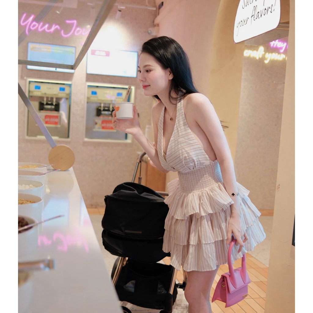 Cici dress dạng yếm tùng xoè 3 tầng