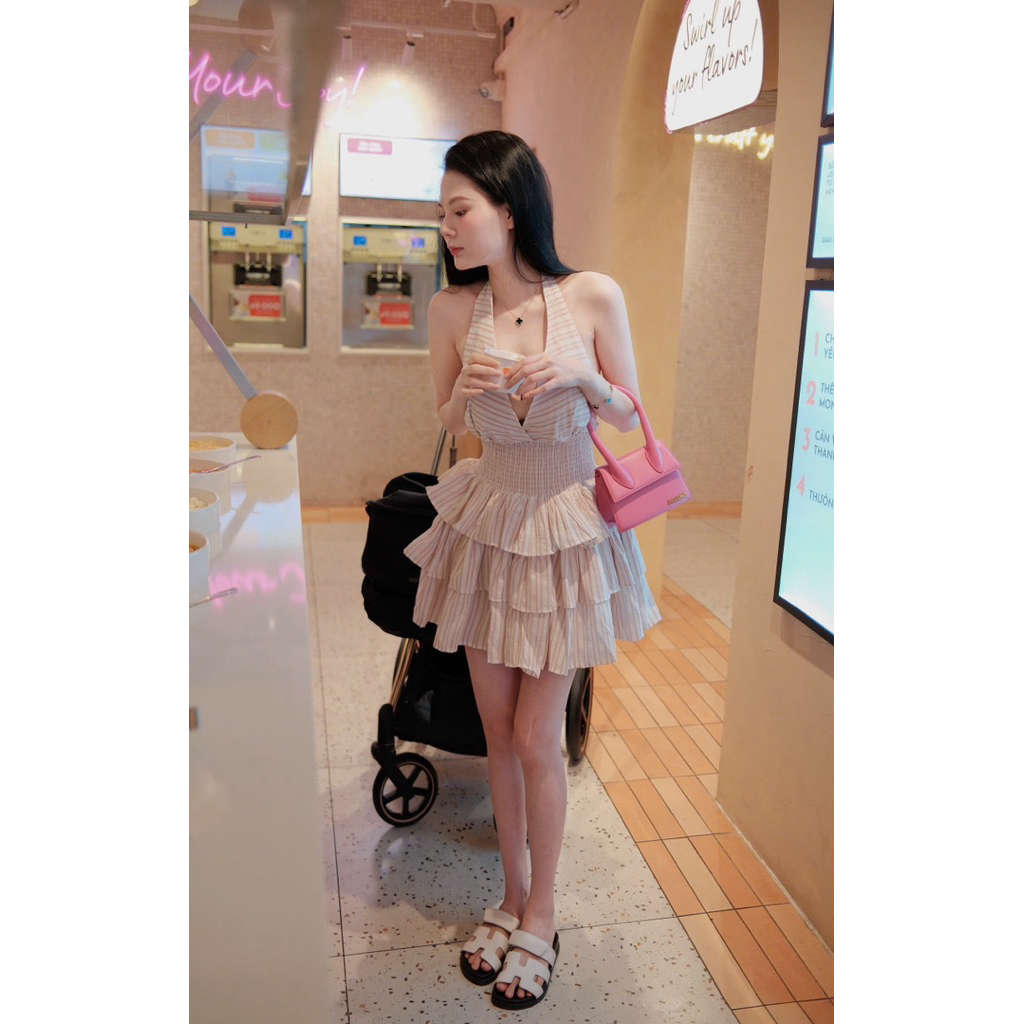 Cici dress dạng yếm tùng xoè 3 tầng
