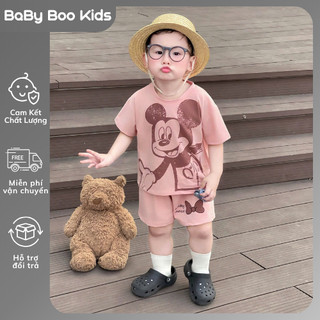 Bộ Đồ Bé Trai Cotton Mềm Mát, Áo Thun In Hình + Quần Short 8-16kg,Bộ Quần Áo Bé Trai Mùa Hè A15