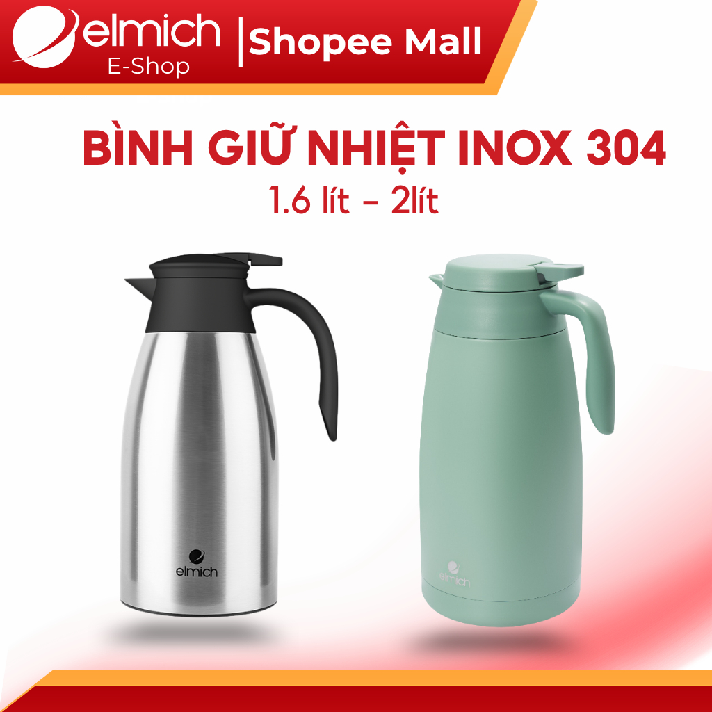 Bình Giữ Nhiệt 2L Elmich EL-8338/8341 Inox 304 Cao Cấp Giữ Nóng Lạnh 12H An Toàn Dùng Gia Đình