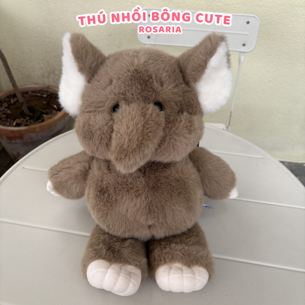 Gấu bông voi xám dễ thương – thú nhồi bông mềm mịn, gối ôm ngủ êm, quà tặng ý nghĩa