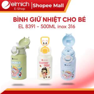 Bình Giữ Nhiệt Trẻ Em Inox 316 Elmich Baby EL-8391 500ml, Cho Bé, Giữ Nhiệt Lâu, An Toàn, Chính Hãng