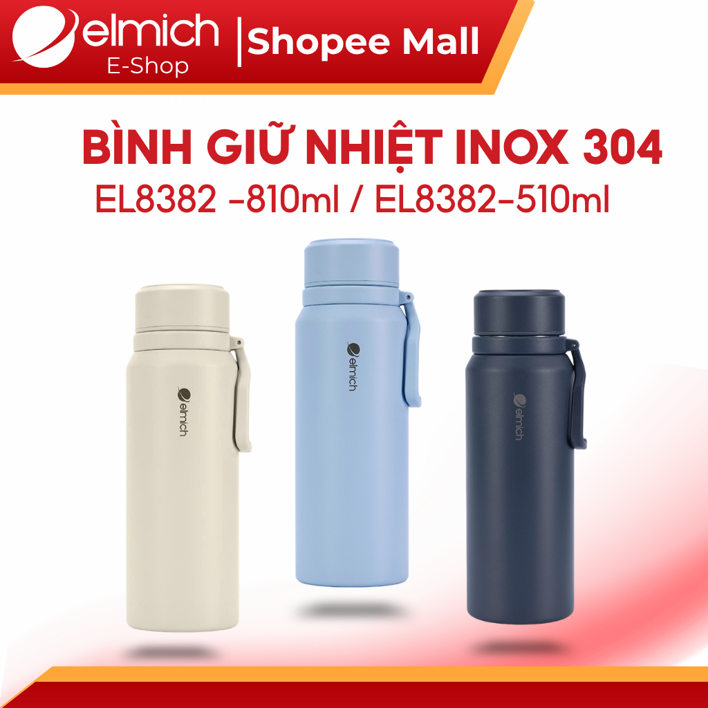 Bình Giữ Nhiệt Elmich 510ml–810ml (EL-8382/8383) Có Lọc Trà | INOX 304, Giữ Nóng Lạnh