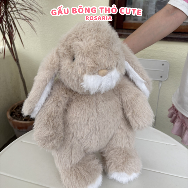 Gấu bông thỏ nâu tai dài size 40cm siêu mềm – thú nhồi bông dễ thương ôm ngủ, quà tặng bạn gái