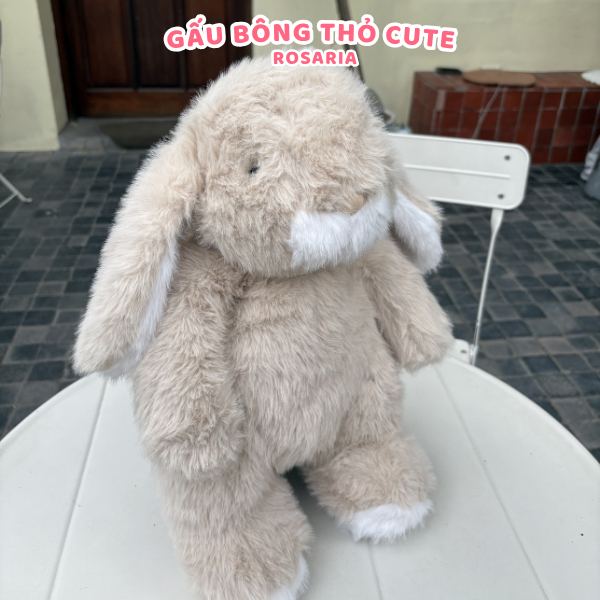 Gấu bông thỏ nâu tai dài size 40cm siêu mềm – thú nhồi bông dễ thương ôm ngủ, quà tặng bạn gái