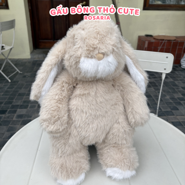 Gấu bông thỏ nâu tai dài size 40cm siêu mềm – thú nhồi bông dễ thương ôm ngủ, quà tặng bạn gái