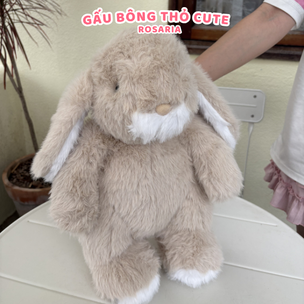 Gấu bông thỏ nâu tai dài size 40cm siêu mềm – thú nhồi bông dễ thương ôm ngủ, quà tặng bạn gái