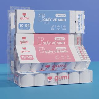 (Tặng 2 Cuộn) Set 10 cuộn giấy vệ sinh Gumi cao cấp 4 lớp mềm mịn dai tan nhanh trong nước