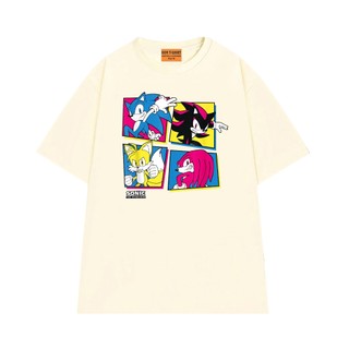 Áo Thun Hoạt Hình NGỐ TEE Sonic và Những Người Bạn Vải Cotton Mềm Mịn Form Rộng