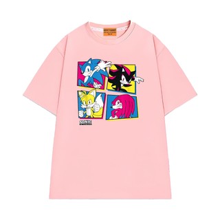 Áo Thun Hoạt Hình NGỐ TEE Sonic và Những Người Bạn Vải Cotton Mềm Mịn Form Rộng