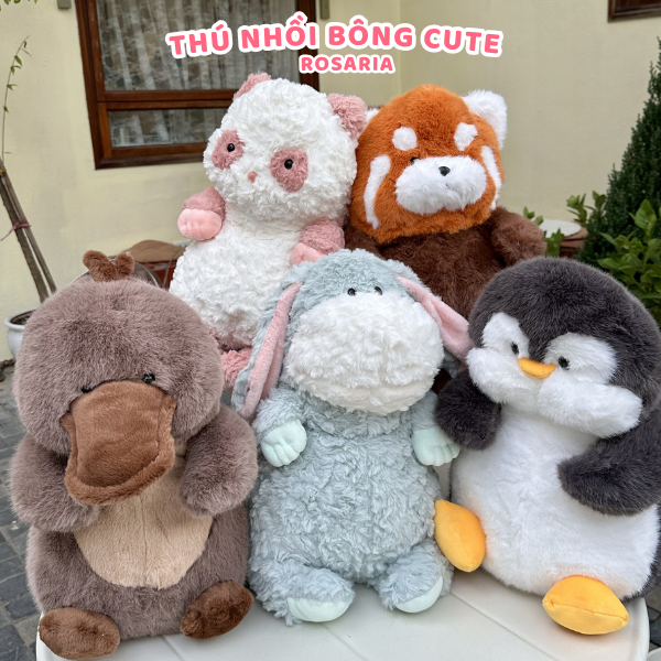 Gấu bông BOBOVA chính hãng nhiều mẫu – Bò sữa cáo chuột voi chạy bộ, thú nhồi bông cao cấp