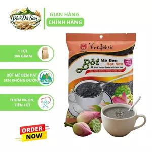 Bột Mè Đen Hạt Sen Không Đường Bích Chi (300gr/gói) Thùng 10 Gói