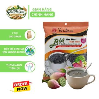 Bột Mè Đen Hạt Sen Không Đường Bích Chi (300gr/gói) Thùng 10 Gói