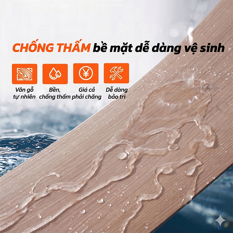 Sàn nhựa giả gỗ miếng dán sàn nhà có sẵn keo PVC chống nước vân gỗ tự nhiên DIY trang trí phòng ngủ 93.5x16.5cm