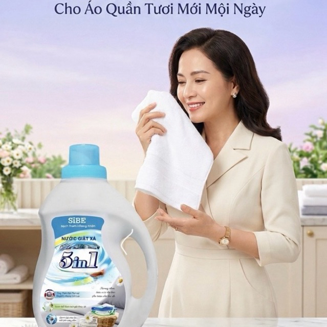 NƯỚC GIẶT XẢ SiBE 5IN1 HƯƠNG NƯỚC HOA CAO CẤP