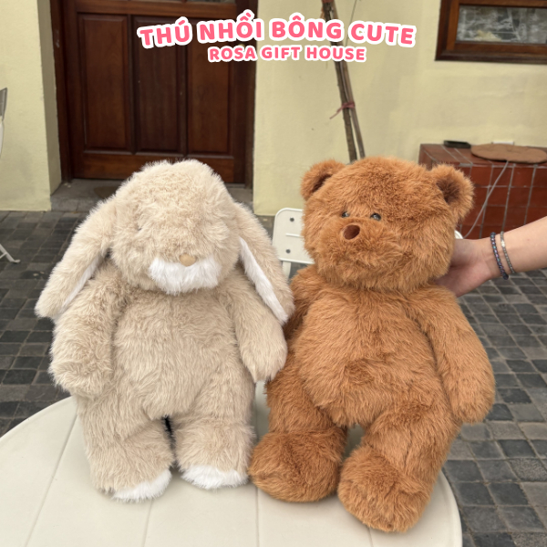 Gấu bông BOBOVA 40cm chính hãng – Gấu bò sữa, cáo, chuột, voi chạy bộ nhiều mẫu cao cấp mềm mịn
