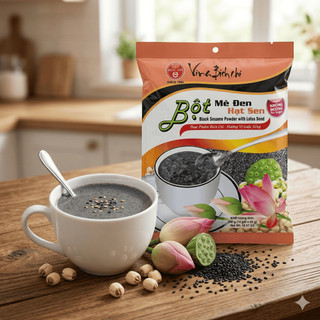 Bột Mè Đen Hạt Sen Không Đường Bích Chi (300gr/gói) Thùng 10 Gói