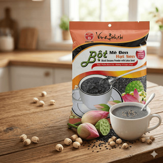 Bột Mè Đen Hạt Sen Không Đường Bích Chi (300gr/gói) Thùng 10 Gói