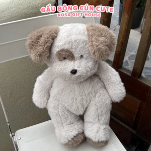 Gấu Bông Cún Trắng Nâu 40cm Cao Cấp – Thú Nhồi Bông Chó Dễ Thương, Gối Ôm Mềm Mịn, Quà Tặng Cute - ROSA GIFT HOUSE
