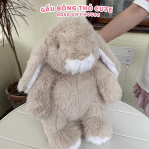 Gấu Bông Thỏ Nâu 40cm Cao Cấp – Thú Nhồi Bông Thỏ Tai Dài Dễ Thương, Gối Ôm Siêu Mềm - ROSA GIFT HOUSE