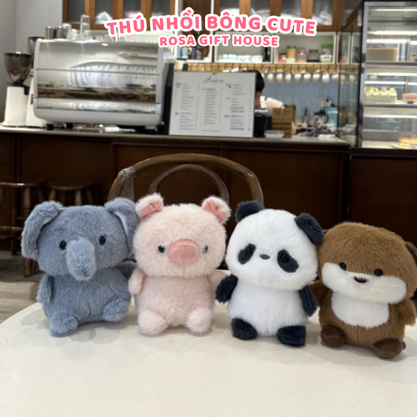 Thú nhồi bông mini các loại heo gà cún chim cánh cụt gấu trúc thỏ cừu – Gấu bông nhỏ xinh dễ thương