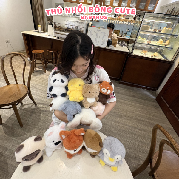 Thú nhồi bông mini các loại heo gà cún chim cánh cụt gấu trúc thỏ cừu – Gấu bông nhỏ xinh dễ thương