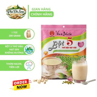 Bột 5 Thứ Đậu Hạt Sen Không Đường Bích Chi - (300gr/gói) Thùng 10 Gói