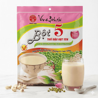 Bột 5 Thứ Đậu Hạt Sen Không Đường Bích Chi - (300gr/gói) Thùng 10 Gói