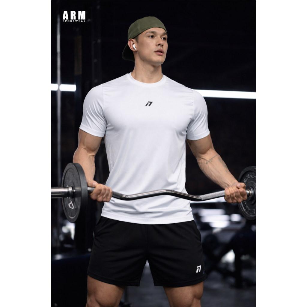 Áo Thun Nam Thể Thao ARM DRIVE SHOT, Áo Tập Gym Chất Liệu Co Giãn, Vận Động Thoáng Mát