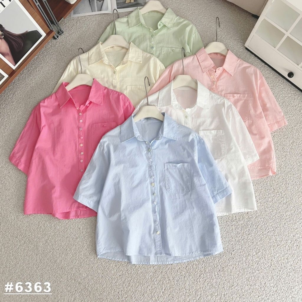 [𝑯𝒂 𝑨𝒏𝒉] Áo Sơ Mi Cộc Khuy Màu QCL1