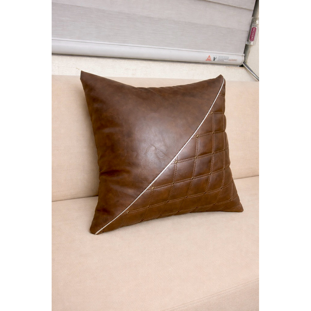 Gối trần trám chéo, Gối ôm, Gối tựa, Gối decor chất liệu da Cleo bền bỉ chất lượng.