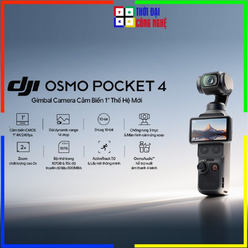 Camera DJI Osmo Pocket 4 - Máy Quay Chống Rung 3 Trục 4K/120fps Quay Vlog Chuyên Nghiệp - Bảo Hành 12T Thời Đại Công Ngh | BigBuy360 - bigbuy360.vn