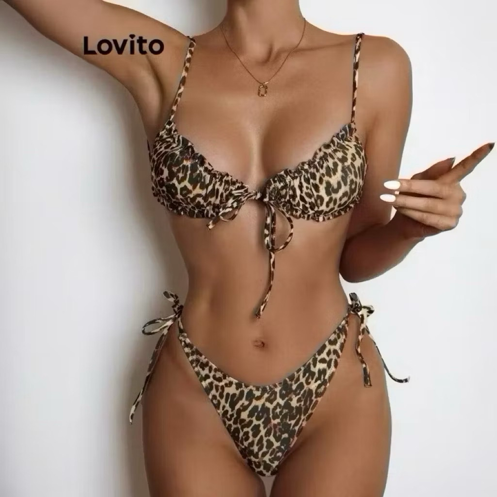 Bikini DTD áo tắm hai mảnh beo quần lọt nhỏ áo rút dây ( sẵn hàng )