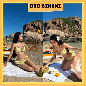 Bikini DTD 2 Mảnh Basic Phối Viền Bèo Xoè Tôn Dáng